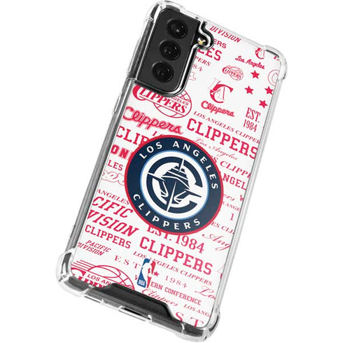NBA Los Angeles Clippers Blast Logos Galaxy S21 FE Clear Case